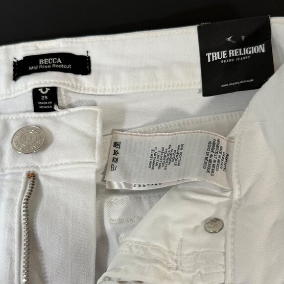 True Religion Becca Mid Rise Bootcut Jeans Womens 29 Flap Pocket Y2K Streetwear - Picture 14 of 16